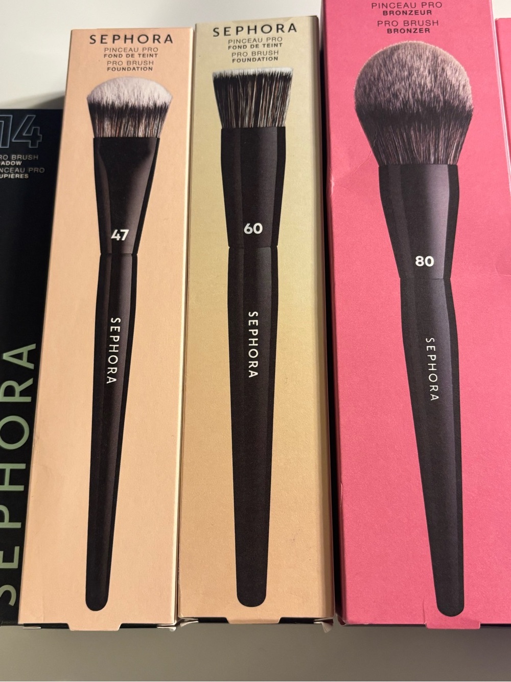 6 Sephora Pro Brush Set 2 foundation 1contour 1blush 1bronzer 1powder 1eyeshadow - Picture 4 of 5